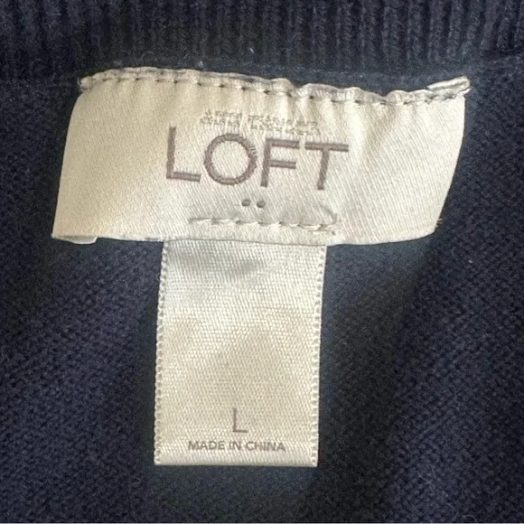 Loft Polar Bear Cotton Sweater Blue Crew Neck - Picture 2 of 4